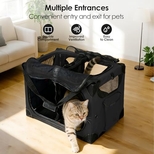 Extra Large 2-Cat Foldable Pet Travel Carrier - Image 5