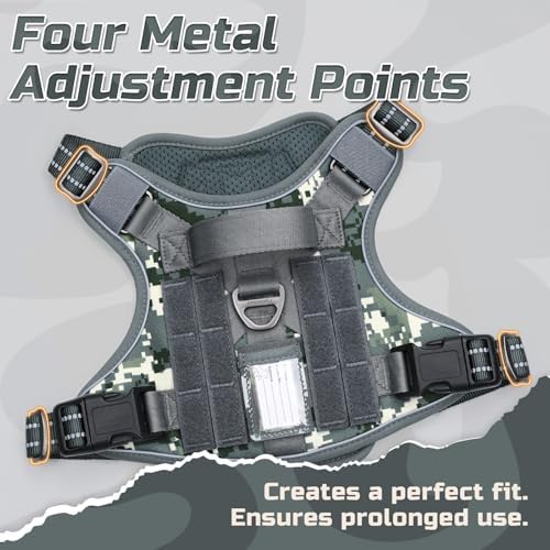 rabbitgoo Tactical Dog Harness for X-Large, No Pull Military Service Vest - Image 3