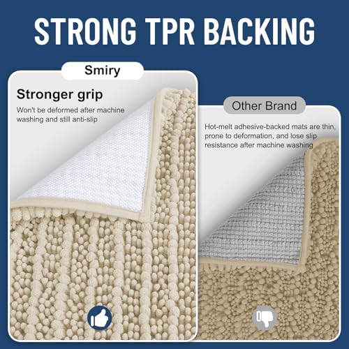 Smiry Bathroom Rugs 36X24, Extra Soft Rubber Backing Chenille Bath Mats - Image 3