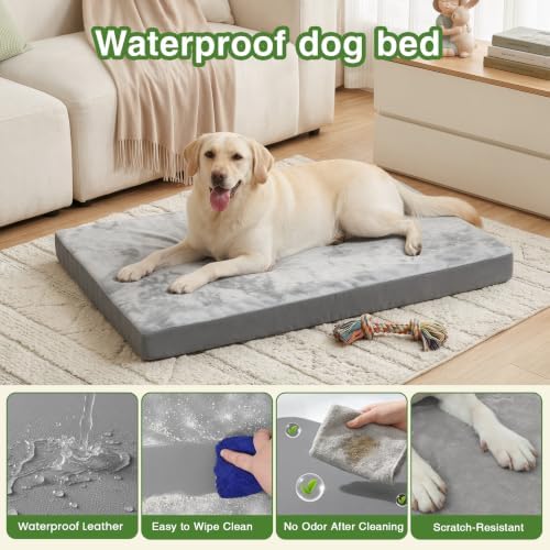 Waterproof Outdoor Large Dog Bed Washable XL Pet Foam Pad 44x32 Anti-Slip - Image 2