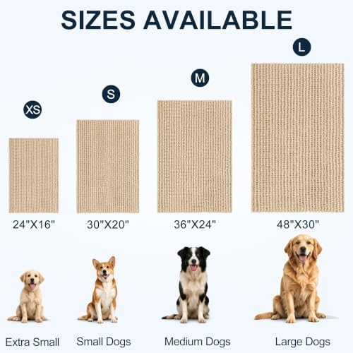 Smiry Dog Door Mat for Muddy Paws 59x35, Ultra Absorbent Chenille Doormat - Image 2
