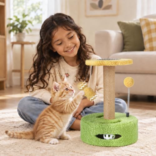 Small Cat Scratching Post with Perch Kitten Toys - Image 7