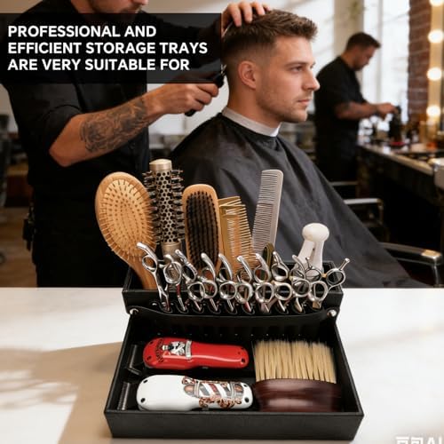 Barber Station Tray for Scissors Holder & Clippers Organizer, Barber - Image 6
