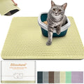 Cat Litter Mat 35"x24", Double Layer EVA Litterbox Mat Cream by BLISSSTORM
