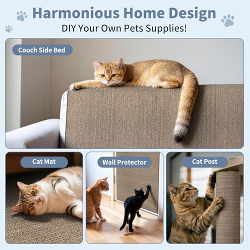 Natural Cork Cat Scratcher Mat, Self-Stick & Trimmable Furniture Protector - Image 6