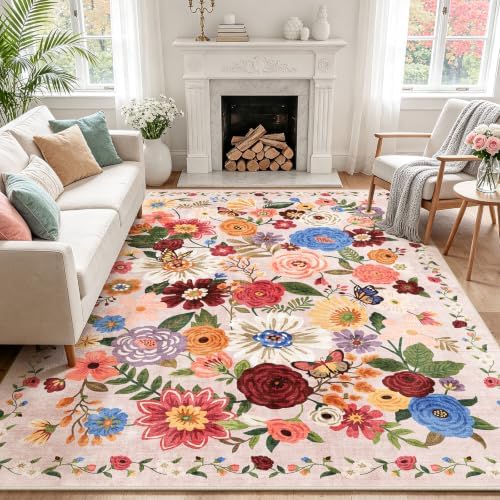 Blush Area Rug 6x9 for Living Room Bedroom by WelcometoBabovid