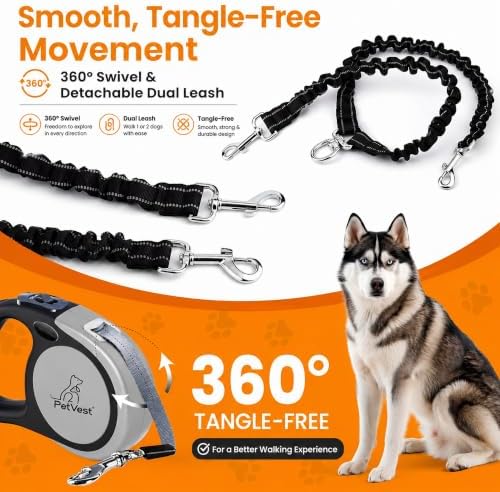 Dual Retractable Dog Leash – 16 FT Tangle-Free Leash - Image 3