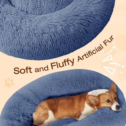 JOLLYVOGUE Dog Beds Large Sized Dog, 36 inches Calming Soft Anti-Anxiety Donut - Image 3