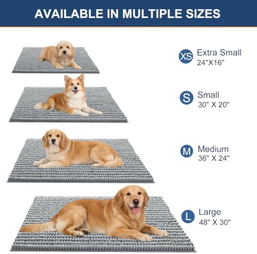OLANLY Dog Door Mat for Muddy Paws 59x24, Ultra-Absorbent Chenille Mud Mat - Image 2