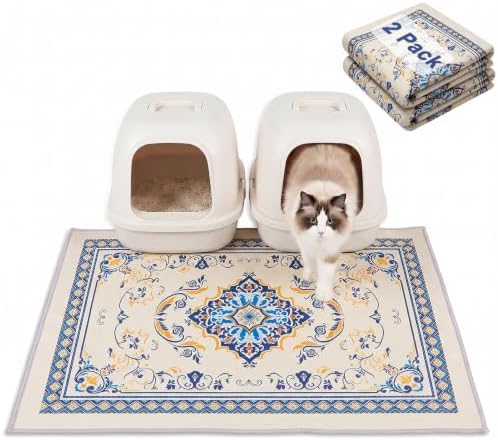 Bienbee Cat Litter Mat, 2 Pack 33" x 22" Machine Washable by Bienbee