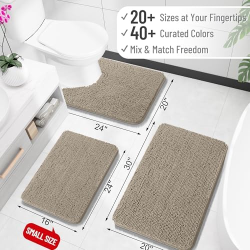 OLANLY Toilet Rugs U-Shaped 20x20, Soft Absorbent Chenille Contour Rugs - Image 2