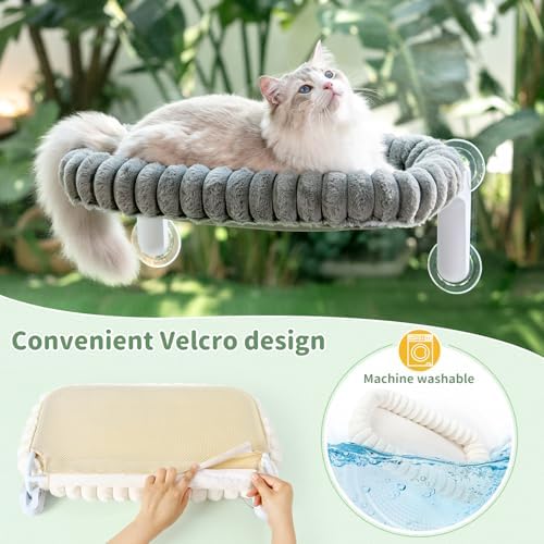 Sunhoo Foldable Cat Window Perch, Large Suction Cup Kitty Hammock - Image 5