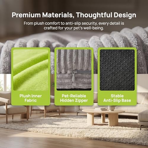 Calming Dog Bed for Small Dogs, Velvet Corduroy Washable Donut Pet Bed - Image 6