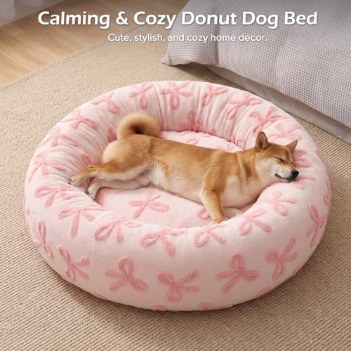 JOEJOY Jacquard Donut Round Small Dog Beds, Removable Washable Cover, Cute - Image 7