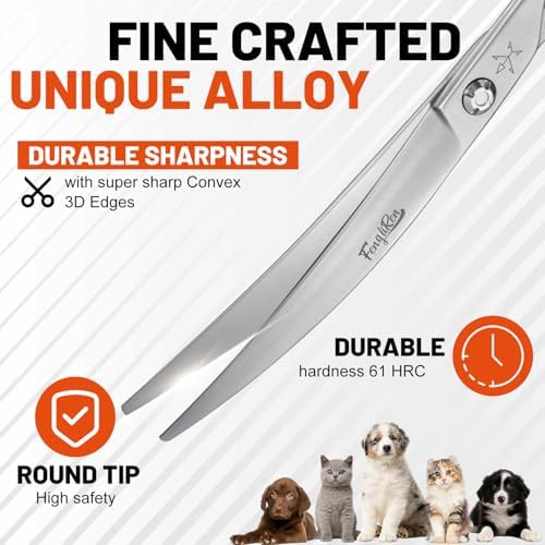 High-end Professional Dog Grooming Curved Scissors Pet Curved Shears 7.5 Inches - Image 6