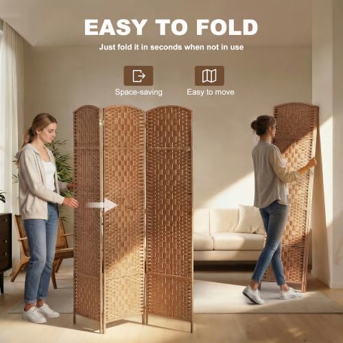 HOMCOM Room Divider 3-Panel, 6FT-Tall Folding Privacy Screen - Image 3