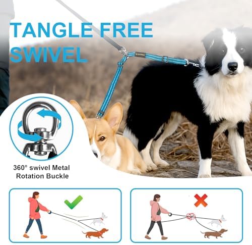 MingXpet Double Dog Leash for Two Dogs, No Pull Dog Leash, 360° Swivel No - Image 4