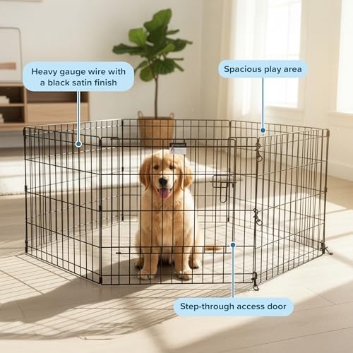 Pet Trex 24" Exercise Playpen for Dogs Eight 24" x 24" High Panels - Image 2