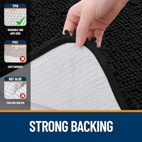 OLANLY Bathroom Runner Rugs 45x27, Extra Soft Absorbent Chenille Bath Rugs - Image 6