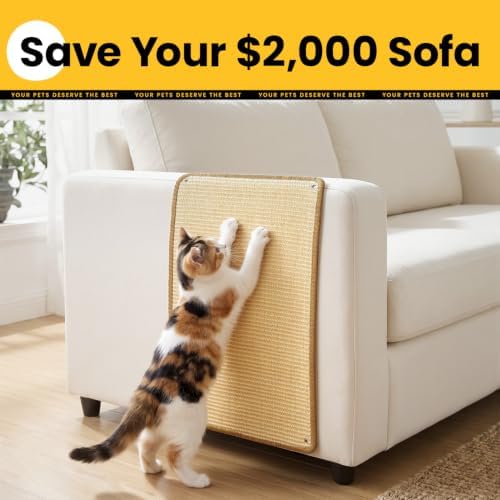 Conlun Cat Wall Scratcher, Dual Mount Sisal Scratching Mat - Image 2