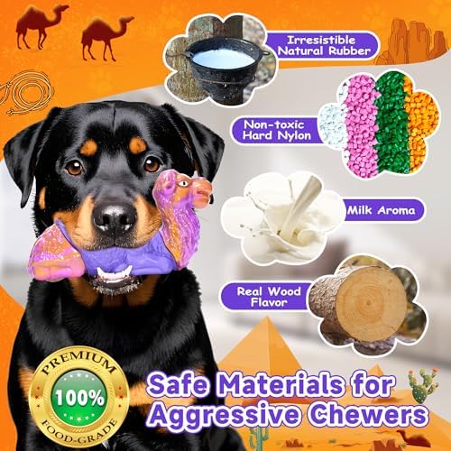 Tough Dog Chew Toys for Aggressive Chewers, Squeaky Indestructible Dog Toy To - Image 4