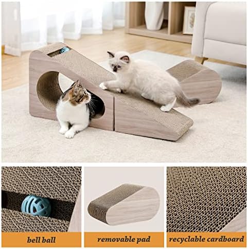 PAWZ Road 28.3" Cardboard Cat Scratcher Triangle 2 in 1 Cat Scratching Ramp - Image 4