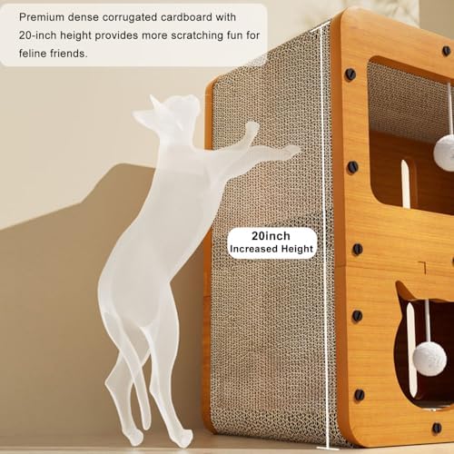 Cat Scratcher Cardboard House, 2-Tier Kitty Scratching Pad Lounger Bed - Image 3