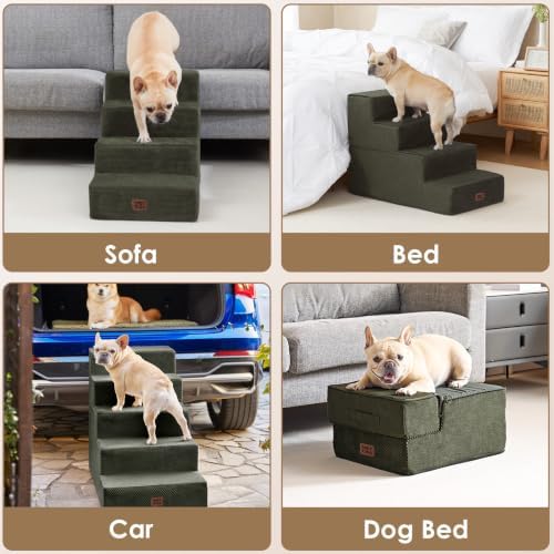 EHEYCIGA Dog Stairs 13.5" H, 3-Step Extra Wide Dog Steps - Image 7
