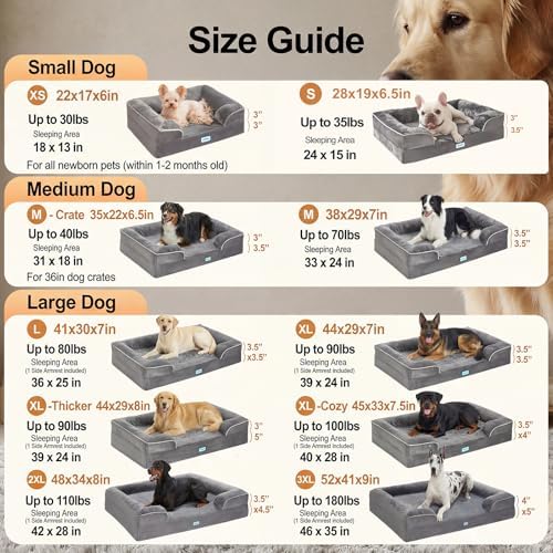 OhGeni Orthopedic Extra Large Dog Bed Couch, Memory Foam - Image 2