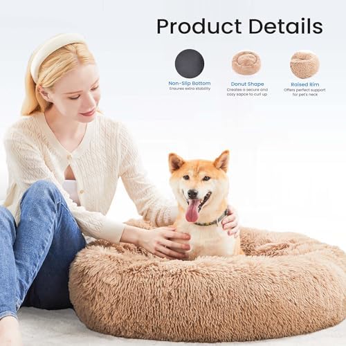 NEWBULIG 30.7x30.7 Inch Donut Dog Bed - Image 2