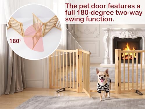 Wooden Freestanding Dog Gate Indoor - Image 2