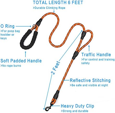 PLUTUS PET Rope Dog Leash 6ft Long, Traffic Padded Two Handle, Heavy Duty - Image 2
