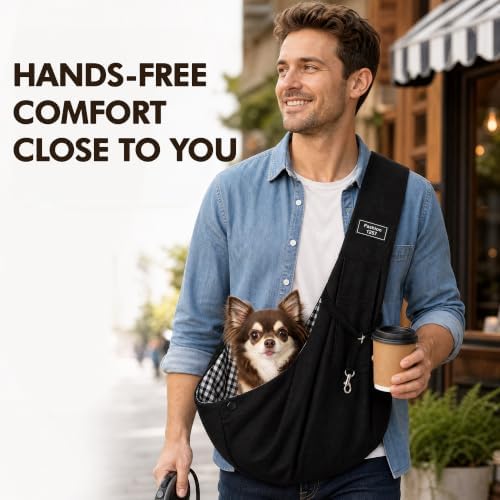 Thalirem Dog Sling Carrier for Small Breeds and Cats, Hands-Free Puppy Carrier - Image 2