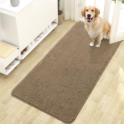 OLANLY Dog Door Mat for Muddy Paws 47x24, Super Absorbent Chenille Mud Mat by OLANLY