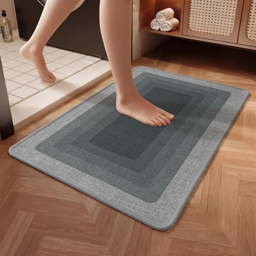Bath Mat Non Slip, Quick Dry Bathroom Rug Under Door by QiCaiJia