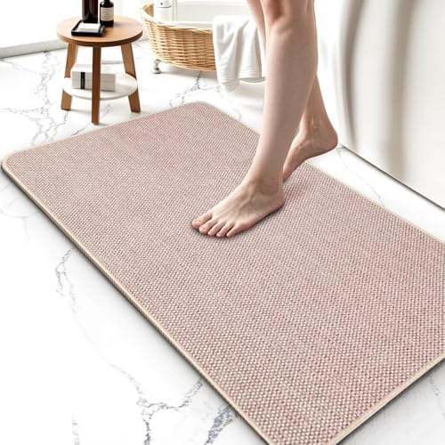 Upgraded Bath Mat 24x36Inch, Thin Bath Mats Rugs by HOMTEB