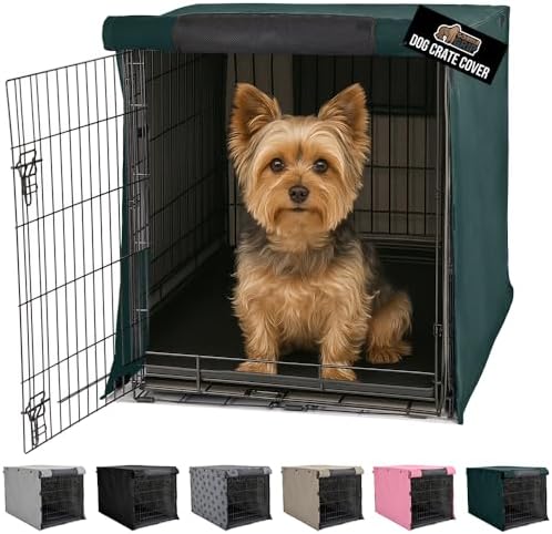 GORILLA GRIP Dog Crate Covers, Wire Kennel Topper, 24 in, Hunter Green by GorillaGrip