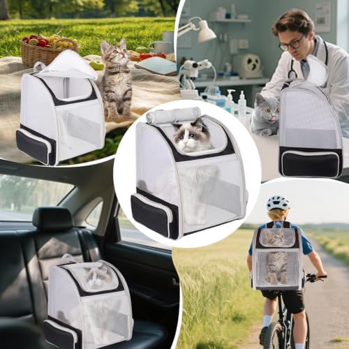 Backpack to Carry Cat and Small Puppy up to 16 Pounds, Breathable Pet Carrier - Image 3