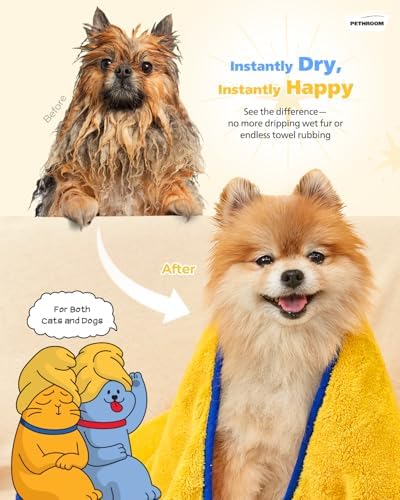 PETHROOM] Portable Pet Towel for Dogs & Cats | Professional Pet Dryer, Super - Image 3