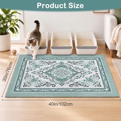 Unicorn Catcher 40"x30" Cat Litter Mat Non-Slip Washable Litter Box Mat - Image 6