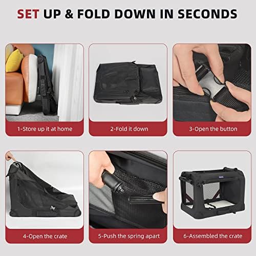 Petprsco Large Cat Carrier for 2 Cats/Small Dogs 24"x17"x17" for Car Travel - Image 6