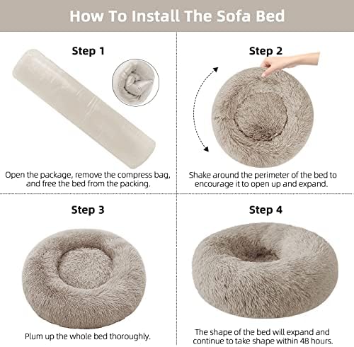Nisrada Dog Bed for Small Medium Large Dogs, 24 inch Calming Dogs Bed, - Image 6