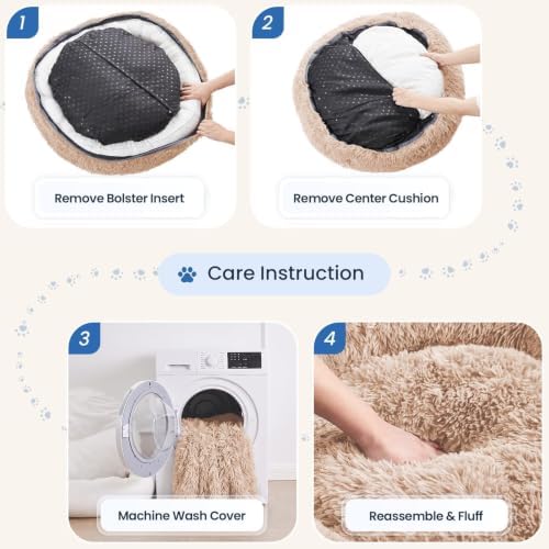 JOLLYVOGUE Calming Washable Dog Beds Large Sized Dog, 36inch Donut Large Dog Bed - Image 2