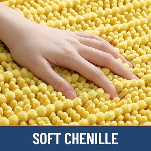 Smiry Bathroom Rugs 47X24, Extra Soft Rubber Backing Chenille Bath Mats - Image 4