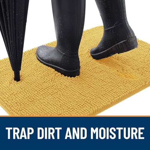 OLANLY Dog Door Mat for Muddy Paws 34x21, Super Absorbent Chenille Mud Mat - Image 2