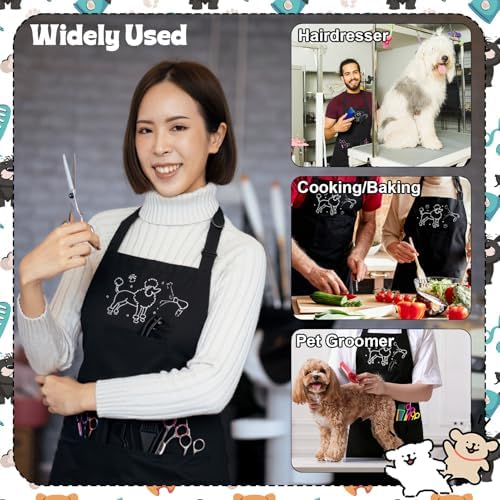 Dog Grooming Apron with 4 Pockets Grooming Apron - Image 5