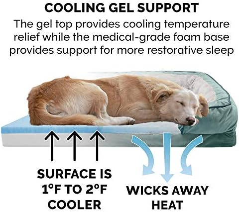 Furhaven Cooling Gel Dog Bed for Large/Medium Dogs w/ Removable Bolsters & - Image 4