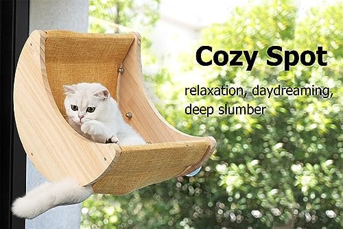 HAPYKITYS Cat Window Perch, Plywood Moon Bed - Image 4