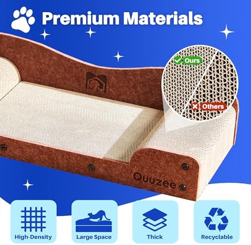 26-Inch Large Cat Scratcher Lounger Bed, Durable Cat Scratching Pad, Cat - Image 3