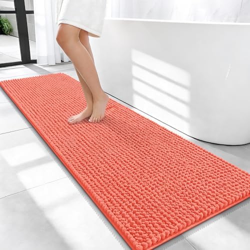 OLANLY Thick Chenille Bathroom Runner Rugs 59x20, Absorbent Bath Mat by OLANLY